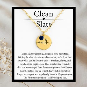 New Beginnings Gift for Her, Divorced Gift, New Job, Break up Gift Necklace, Moving Gift, Clean Slate, Personalized Name and Birthstone