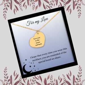 Heart Pendant Necklace, Gifts for Women, Heart Shape Pendant, Customize Jewelry,Message Card Jewelry