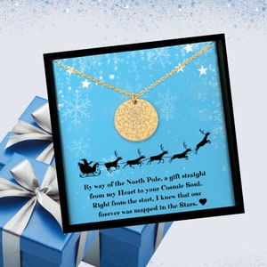 Gepersonaliseerde sterrenkaartketting, cadeaus voor vrouwen, cadeaus voor hem, CustomMessage Card-sieraden, ketting vakantiesterrenkaart