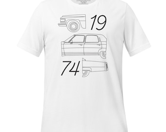 1974 Fwood Black Line T-Shirt - Tolles Geschenk für Autoliebhaber
