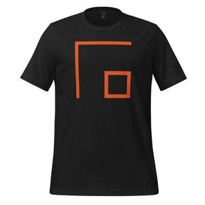 Check Box 2025 Maglietta unisex Arte astratta Originale Unico Divertente Lineare Geometrico Creativo Artistico Strano Arancione