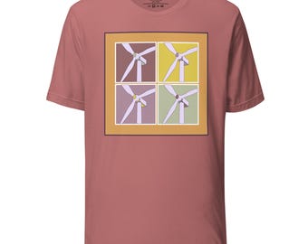 Vier Windkraftanlagen - Nachhaltiger Stil - Minimalistisches Windkraft T-Shirt Tolles Geschenk für die elektrische Person in Ihrem Leben