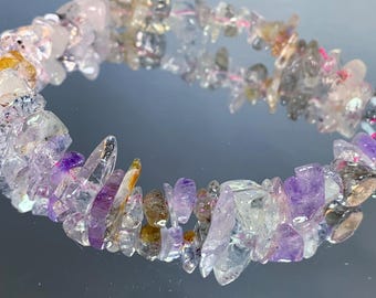 Natural Rare Purple Super Seven Crystal Adjustable Chain Bracelet