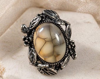 Rare Natural Huge Tiger Skin Agate Ring – Adjustable Ring｜Gift Wrap