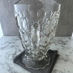 1950s Vintage Jeanette Thumbprint Glass Juice Pitcher