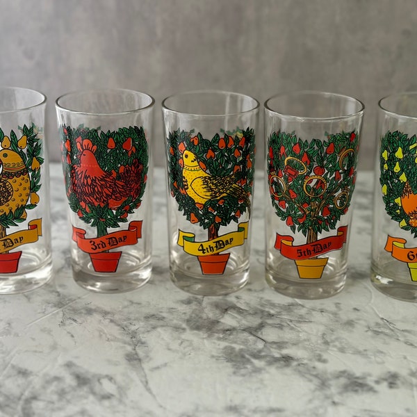 Indiana American Glass Twelve Days of Christmas 12 oz glasses, Replacement Pieces