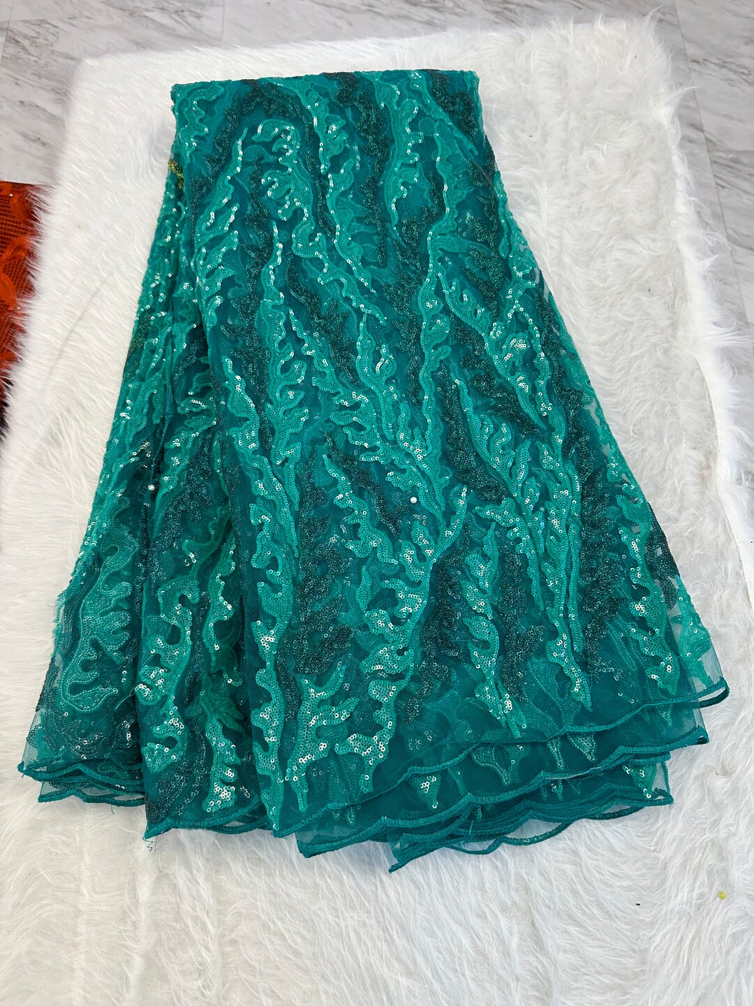 Sea Foam French Plain Lace FLP-004/56 Fabric