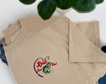 Reel Cool Dad Embroidered T-shirt | Father's Day | Gift Ideas | Summer | Dad Gift
