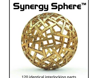 Gold Geometric Puzzle Ball Desktop Sculpture