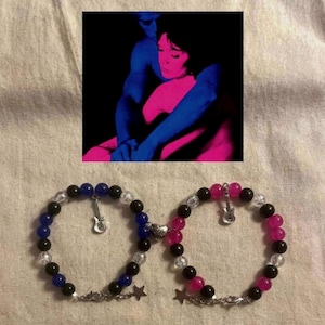 TV Girl Inspired Matching Bracelets | Blue Pink |Magnetic Heart | Matching Couple Bracelets | Cute Signature Handmade | Friendship Bracelets