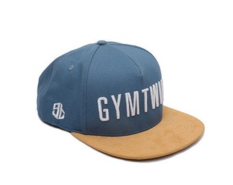 Gymtwin Snapback Baseball Cap - BLUE & BEIGE