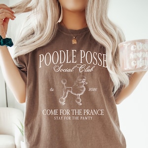 Standard Poodle Mama Shirt, Poodle Mom Social Club Womens Tshirt, Mother's Day Gift For Dog Mom, Oversized Poodle Lover Comfort Colors Tee