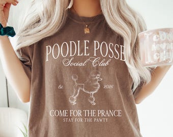 Standard Poodle Mama Shirt, Poodle Mom Social Club Womens Tshirt, Mother's Day Gift For Dog Mom, Oversized Poodle Lover Comfort Colors Tee