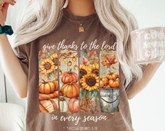Comfort Colors Fall Bible Verse Shirt, Boho Autumn Christian Shirt for Women, Cozy Thanksgiving Faith Church Tee, Religious Fall Gift Idea