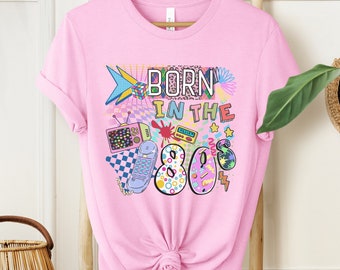80s Birthday Party Shirt, Retro 80s Theme Matching Shirts, 1984 Neon 40th Gift for Her, 80's Womens Clothing Tshirt, Nostalgic Friend Gifts