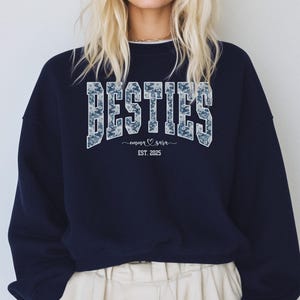 Custom Lace Besties Sweatshirt, Bestfriend Shirt, Matching Bestie Outfit, Custom Best Friends Shirts, Bestfriend Sweatshirts, BFF Birthday