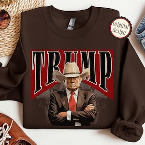 Cowboy Trump Shirt, Western Trumpshirt for Women, Trump Sweatshirt, Trump 2024 MAGA Shirt, Donald Trump Shirt, Trump Cowboy Shirt
