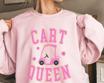 Womens Golf Sweatshirt, Pink Golfer Crewneck, Girly Golf Shirt, Coquette Ladies Golf Sweater, Cute Lady Golfers Gift, Preppy Golfing Shirt