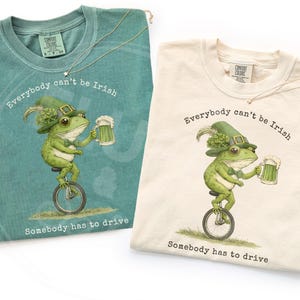 St Patricks Matching Couples Shirts, Comfort Colors Funny Irish Joke Party Tshirts, Saint Paddys Day Group Tees, Weird Frog Drinking Shirt