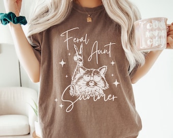 Feral Aunts Shirt, Funny Aunt Shirt, Auntie Shirt, Cool Aunt Club Raccoon Shirt, New Aunty Gift, Promoted to Aunt,Pregnancy Reveal to Sister