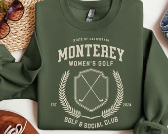 Personalized Golf Sweatshirt for Women, Custom City Name Shirt, Golfer Club Crewneck for Her, Sports Lover Ladies Golf Gift, Player Sweater