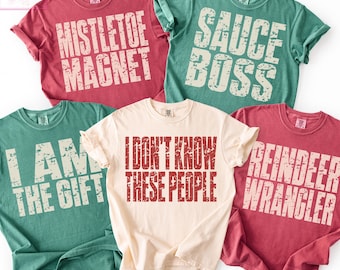 Funny Family Christmas Shirts, Matching Group Christmas 2026 T-Shirt, Sarcastic Couples Holiday Party Tees, Custom Xmas T-Shirts for Family