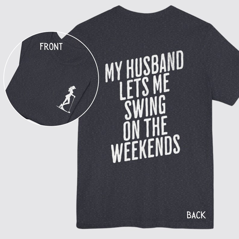 Funny Golf Shirt, Swinger Golf Gag Gift for Women, Embarrassing Ladies Golfer Tshirt, Sarcastic Golf Crewneck Tee for Wife, Golfing T-Shirt Heather Navy