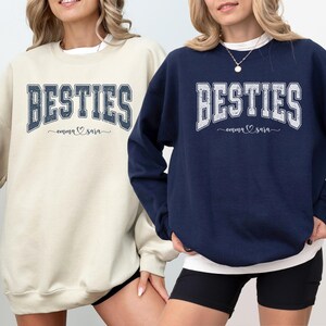 Custom Besties Sweatshirt, Bestfriend Shirt, Matching Bestie Outfit, Custom Best Friends Shirts, Bestfriend Sweatshirts, BFF Birthday Gifts