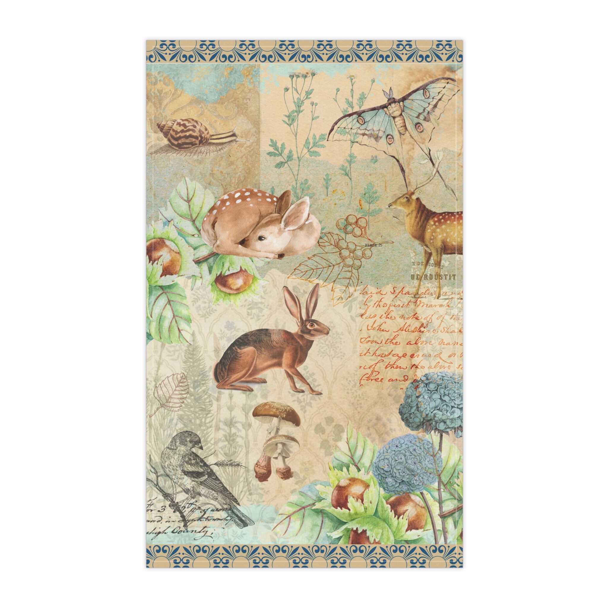 Cottagecore Forest Animals Kitchen Towel Vintage Botanical - Etsy