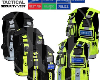 New Hi Viz Tactical Vest Dog Handler Rescue Vest  Enforcement CCTV Vest Security Vest For Sale