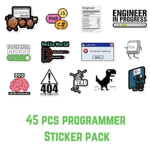 Programming 45 Pc Stickers Pack, Tech Nerd Geek Gift, Coding Developer ...