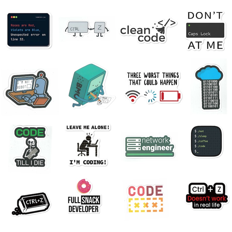 Programming 45 Pc Stickers Pack, Tech Nerd Geek Gift, Coding Developer ...