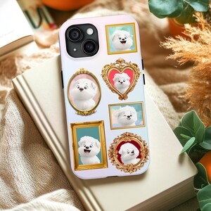 Cute Dog Puppy Phone Case, Adorable Framed Pictures Design, Dog Lovers Gift, Tough Phone Case, Christmas Birthday Valentines Gift