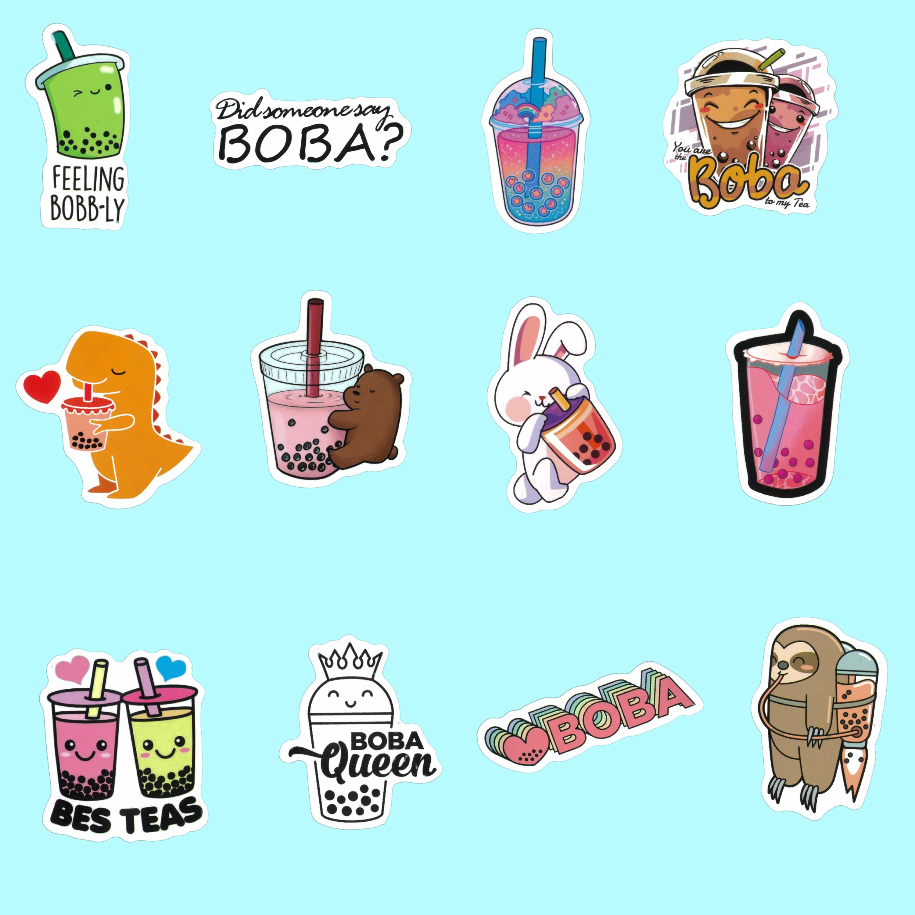 Boba Bubble Tea 45 Pc Sticker Pack, Funny Bubble Tea Stickers, Teachers ...