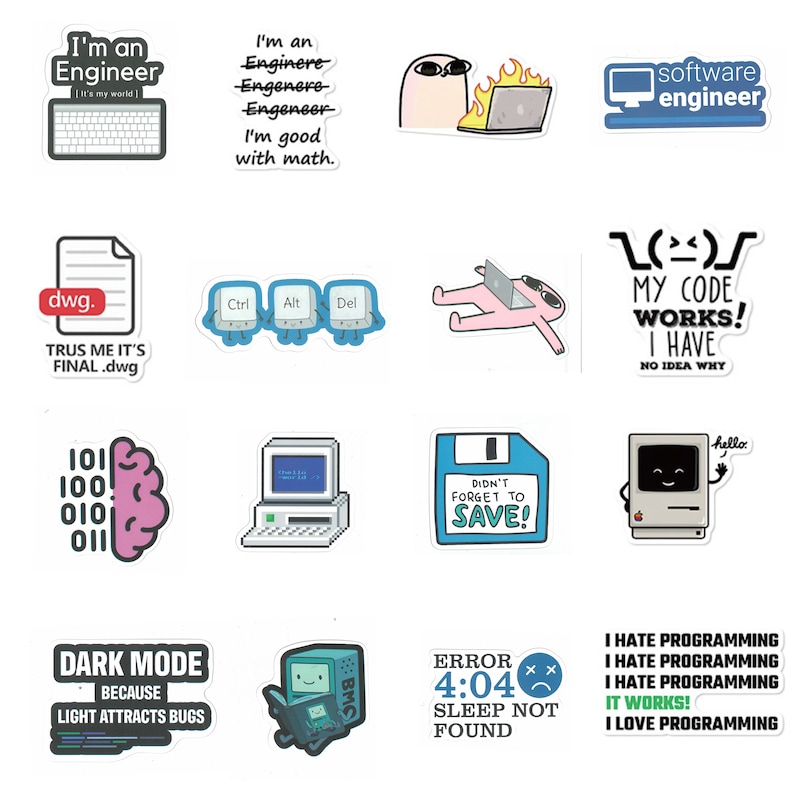 Programming 45 Pc Stickers Pack, Tech Nerd Geek Gift, Coding Developer ...