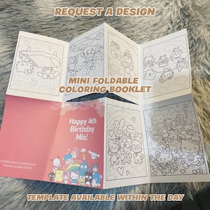 Customizable Mini Foldable Coloring Booklet File for Printing for Lootbag, Chipbag, Birthday. Party, Souvenir, Giveaway DIGITAL FILE
