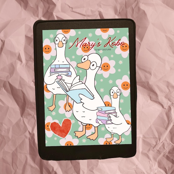 Reading Ducks Sleep Screen | Kobo Clara Colour, Editable Canva Template (Digital Download)