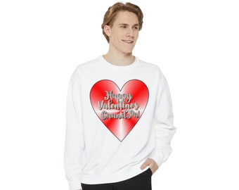 Grandpa Valentines Heart Sweatshirt With Glitter Greeting Valentine Shirt For Men Heart Sweater for Grandfather Valentines Day Gift For Him
