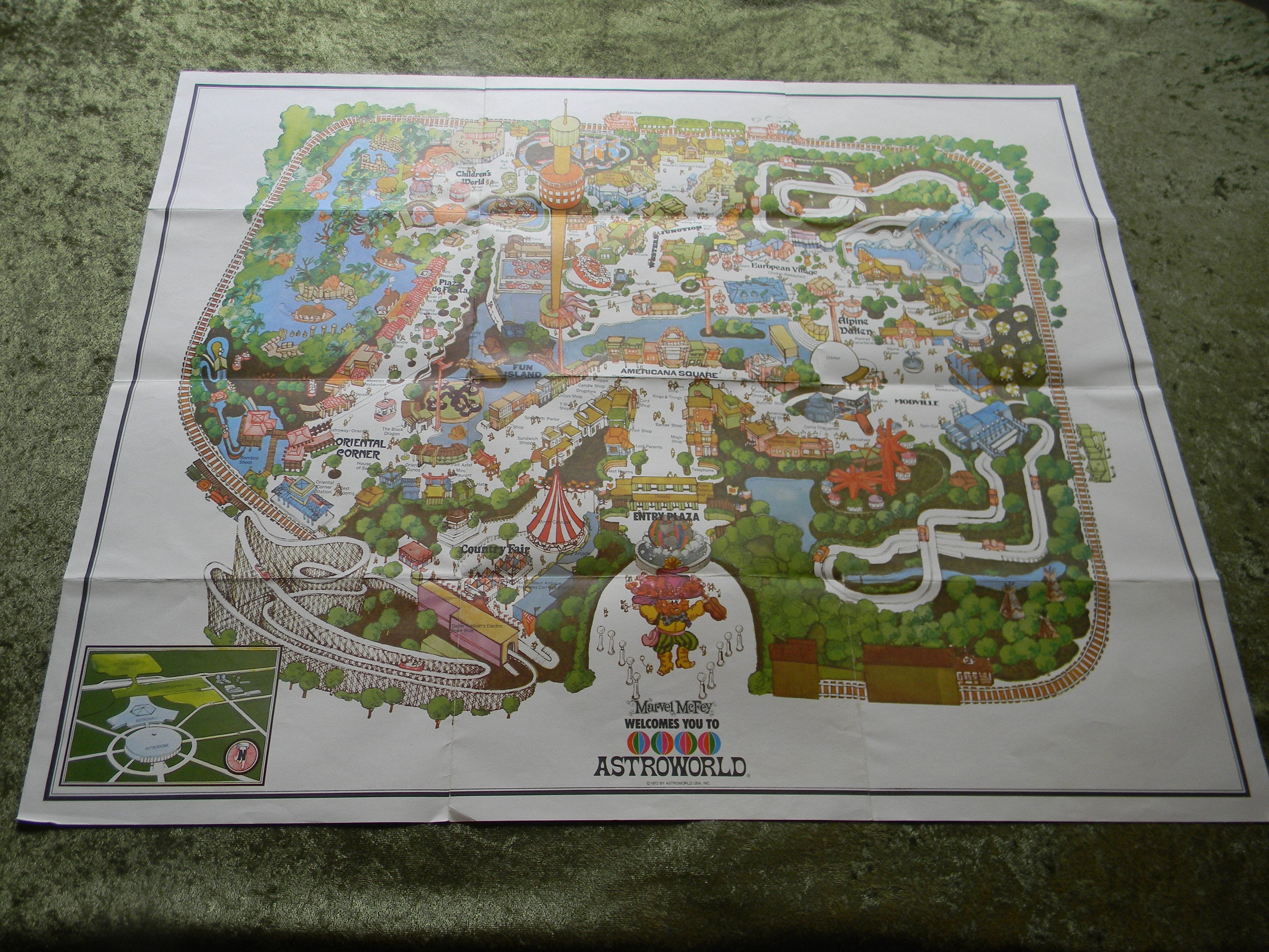 Vintage Astroworld Amusement Park Map 1972 Six Flags - Etsy