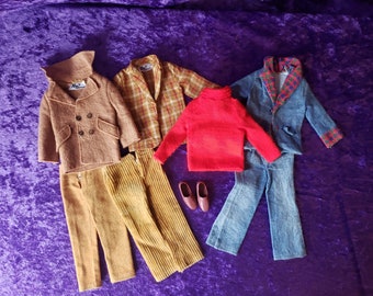 Vintage 1970s Ken Doll Outfits pieces of #1433, #8618, #1436