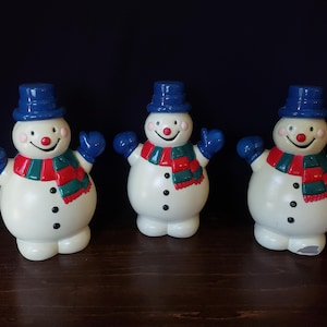 Vintage 8&quot; Blow Mold Snowmen Light Covers, set of 3