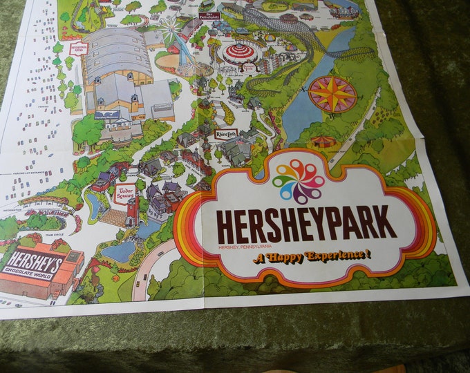 Vintage 1976 Hershey Park Map - Etsy