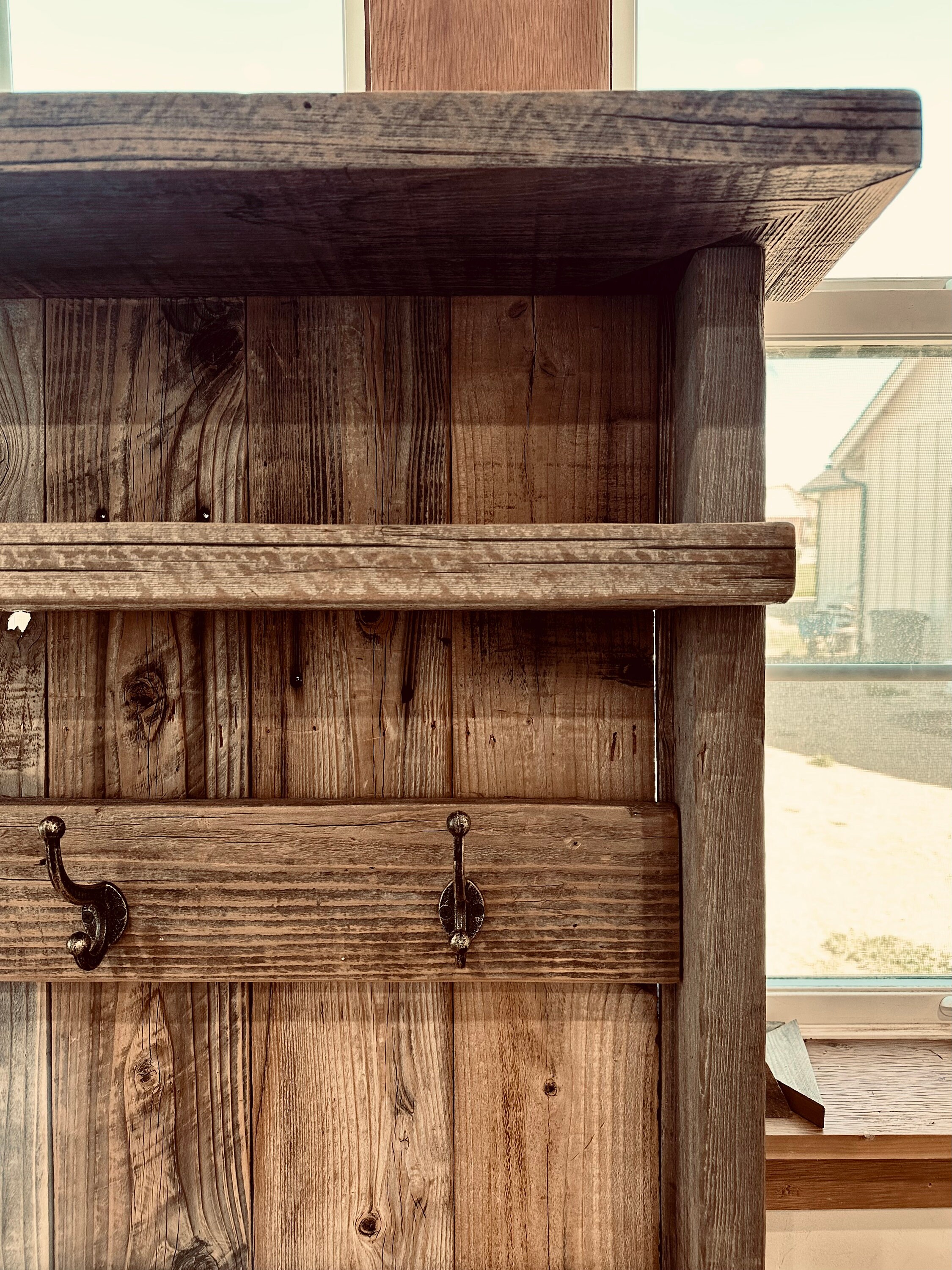 HAT/COAT RACK Reclaimed Barnwood Wall Unit Etsy