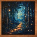 Firefly Magic Great Smoky Mountains Ceramic Art Tile Beautiful Vista Gift for Traveler Nature Lover Bookshelf Decor Wall Art