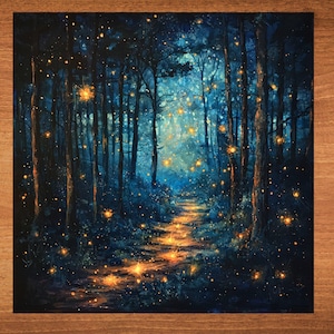 Firefly Magic Great Smoky Mountains Ceramic Art Tile Beautiful Vista Gift for Traveler Nature Lover Bookshelf Decor Wall Art