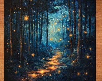 Firefly Magic Great Smoky Mountains Ceramic Art Tile Beautiful Vista Gift for Traveler Nature Lover Bookshelf Decor Wall Art