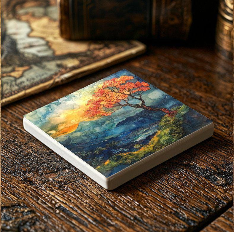 Hawaii Volcanoes National Park Ceramic Coaster Beautiful Park Vistas Gift for National Park Lover Outdoors Nature Art