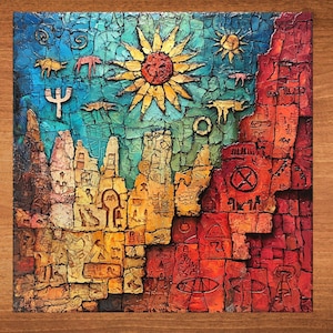 Petroglyphs Capitol Reef Ceramic Art Tile Beautiful Vista Gift for Traveler Nature Lover Bookshelf Decor Wall Art