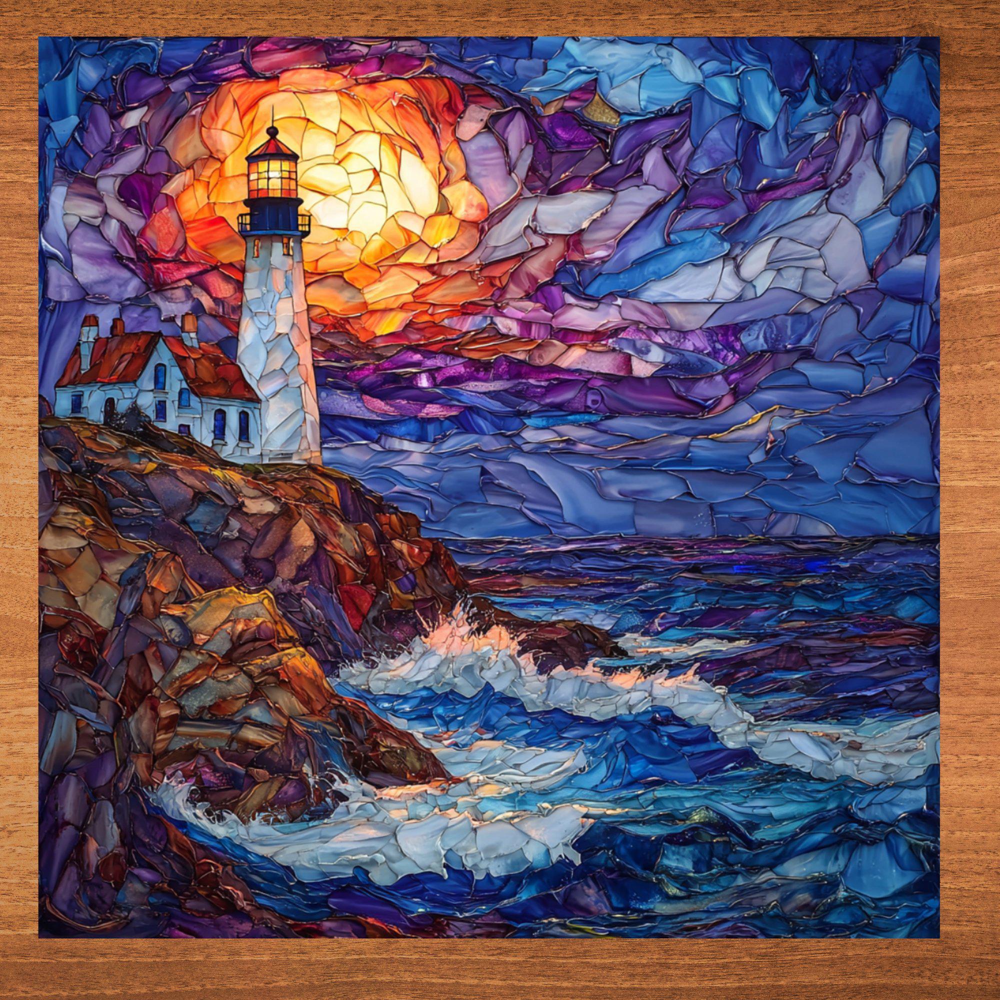 Portland Light Ceramic Art Tile Beautiful Vista Gift for Traveler Nature Lover Bookshelf Decor Wall Art