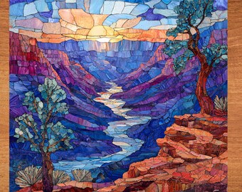 Bright Angel Grand Canyon Ceramic Art Tile Beautiful Vista Gift for Traveler Nature Lover Bookshelf Decor Wall Art